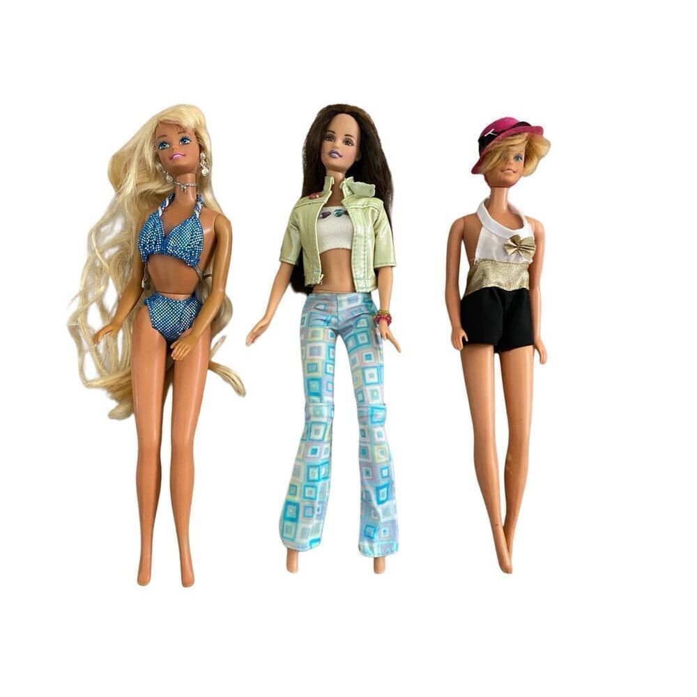 Lot of 3 Sparkle Beach Barbie Jewel Girl Theresa Mattel